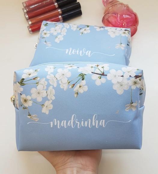 Necessaire Personalizada Casamento Azul Serenity