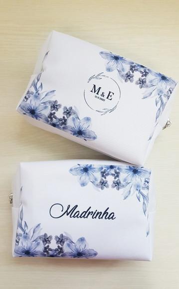 Necessaire Personalizada Casamento Azul Box Caixinha