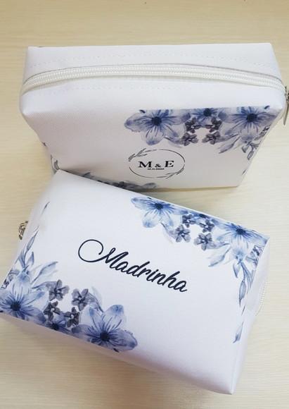 Necessaire Personalizada Casamento Azul Box Caixinha