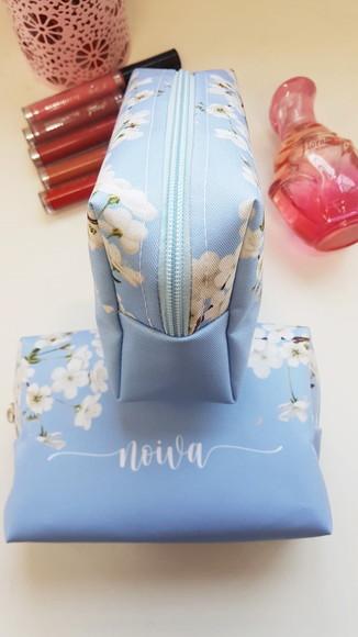 Necessaire Personalizada Casamento Azul Serenity