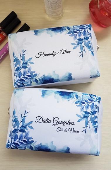 Necessaire Personalizada Casamento Azul Serenity Box Caixinh