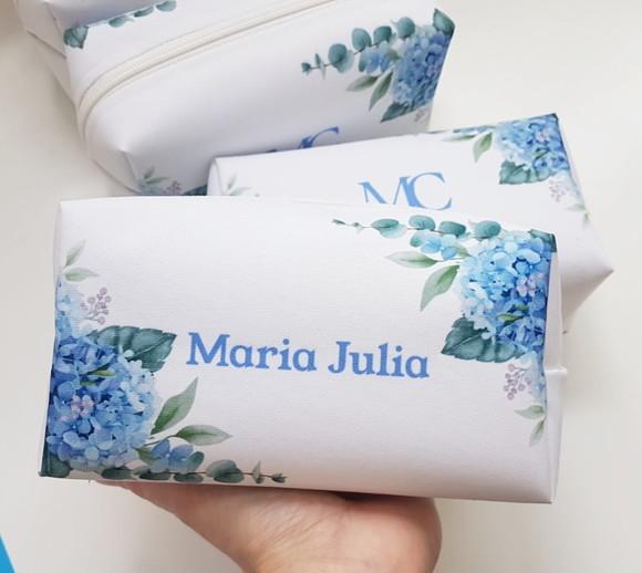 Necessaire Personalizada Casamento Floral Azul