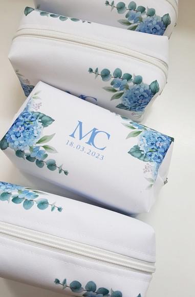 Necessaire Personalizada Casamento Floral Azul