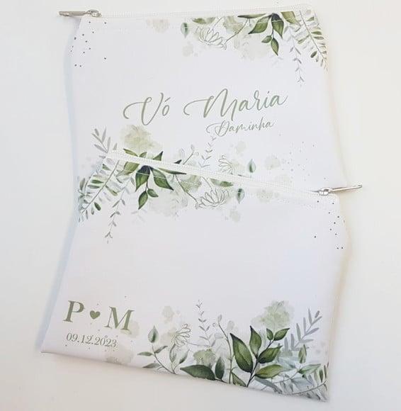 Necessaire Personalizada Casamento Folhagem