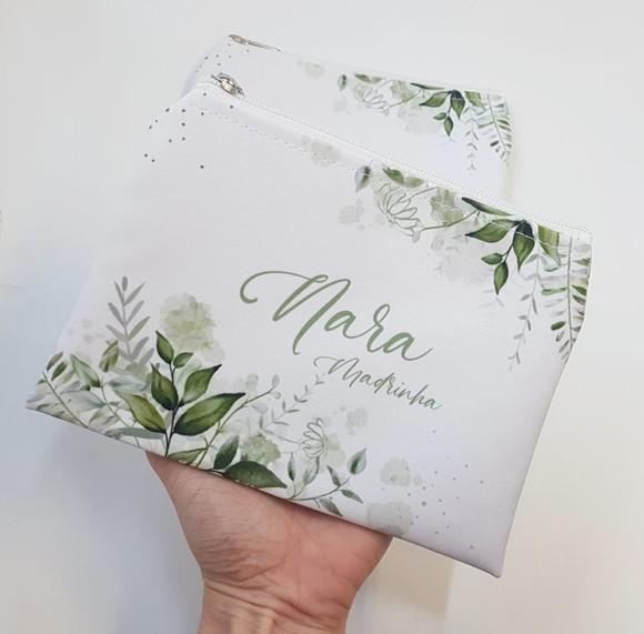 Necessaire Personalizada Casamento Folhagem