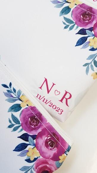 Necessaire Personalizada Casamento Fúcsia