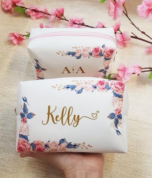 Necessaire Personalizada Casamento Rosa