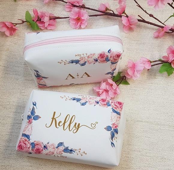 Necessaire Personalizada Casamento Rosa