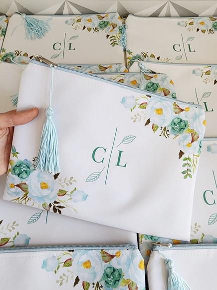 Necessaire Personalizada Casamento Slim G com Pingente