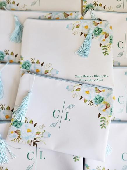 Necessaire Personalizada Casamento Slim G com Pingente
