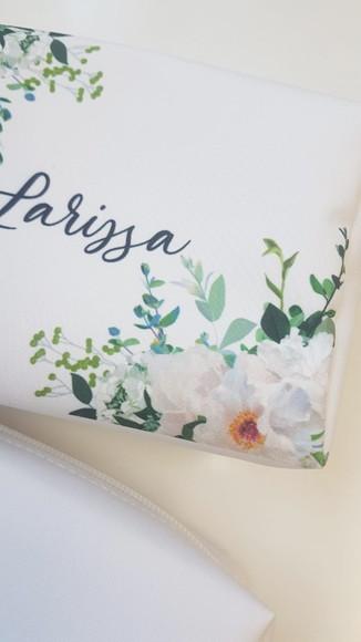 Necessaire Personalizada Floral Branco
