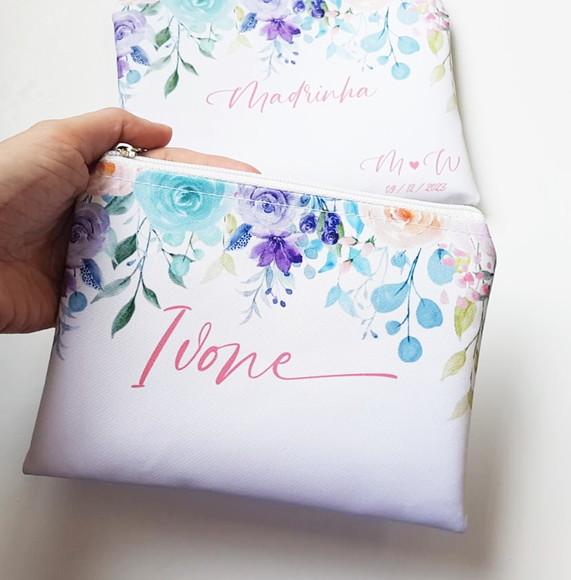 Necessaire Personalizada Floral Colorido