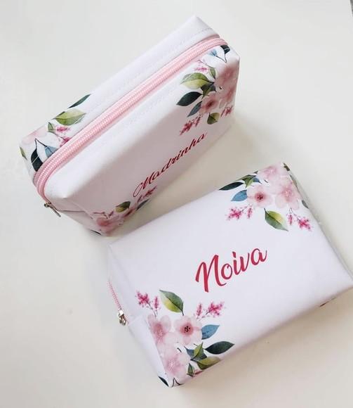 Necessaire Personalizada Floral Rosa