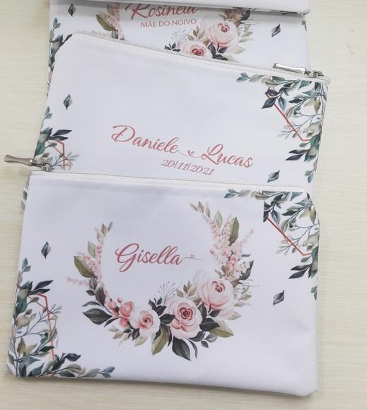 Necessaire Personalizada Floral Rosa (slim)