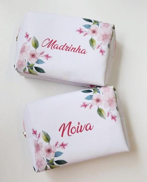 Necessaire Personalizada Floral Rosa