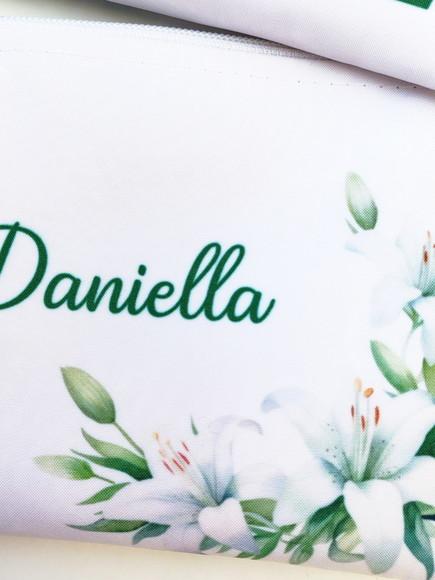 Necessaire Personalizada Flores Brancas Casamento
