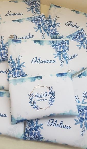 Necessaire Personalizada Folhagem Azul
