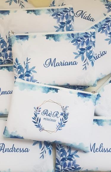 Necessaire Personalizada Folhagem Azul
