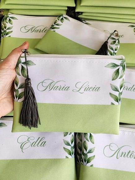 Necessaire Personalizada Verde com Pingente