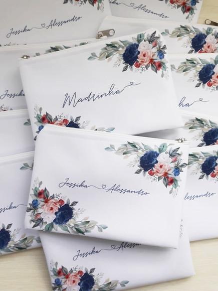 Necessaire Slim Floral Azul