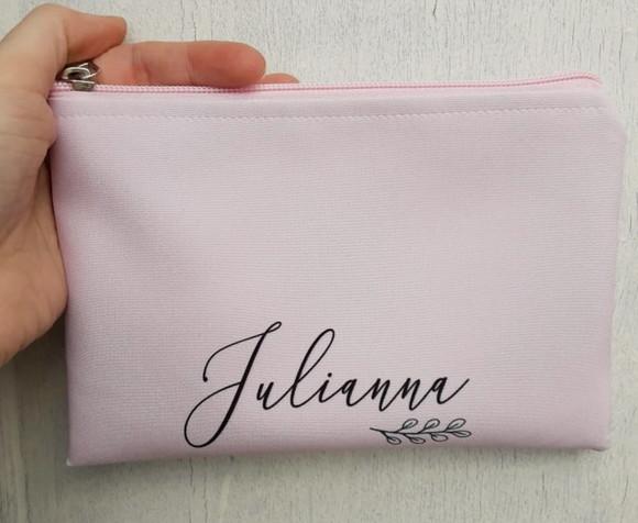 Necessaire Slim Rosa Liso Personalizada