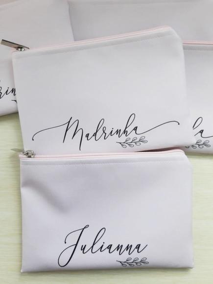 Necessaire Slim Rosa Liso Personalizada