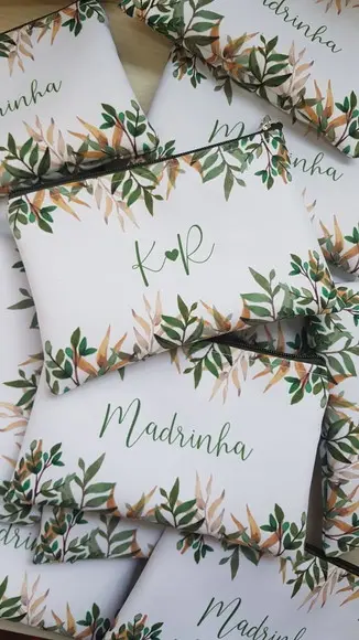 Bolsinha Madrinha de Casamento Folhagem ( Slim)