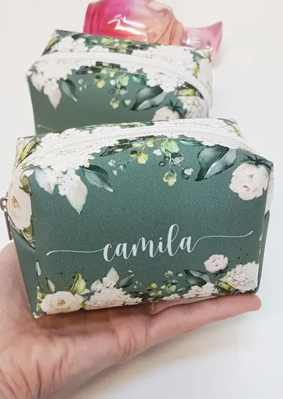 Bolsinha Madrinha Personalizada Box P Cor de Fundo Escura