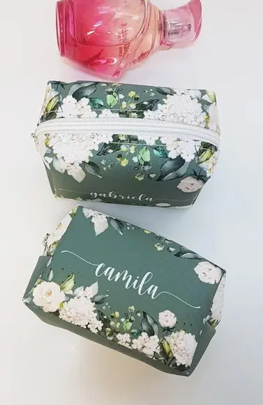 Bolsinha Madrinha Personalizada Box P Cor de Fundo Escura