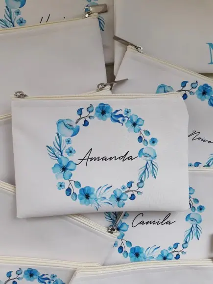 Bolsinha para Casamento Bege e Azul Serenity