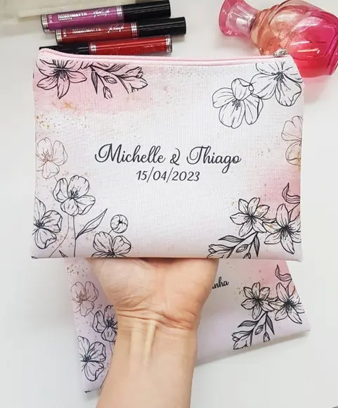 Bolsinha Personalizada Casamento Rosa