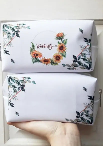 Bolsinha Personalizada Folhagem com Girassol