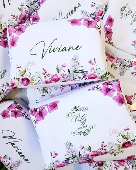 Kit 10 Necessaire Personalizada Rosa