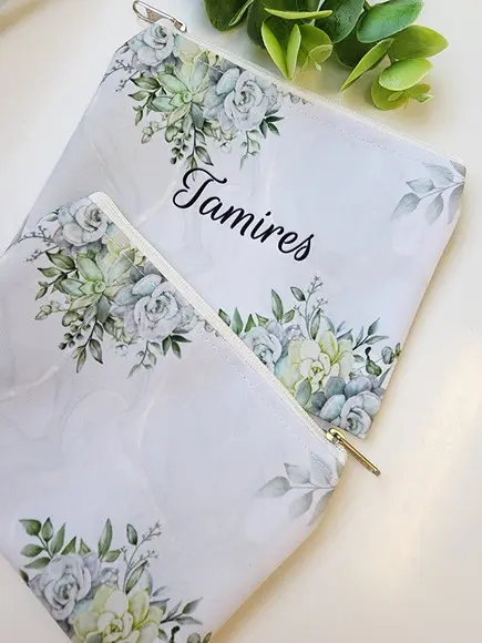 Kit 20 Necessaire Floral Casamento (slim)