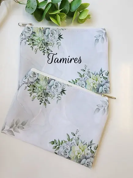 Kit 20 Necessaire Floral Casamento (slim)