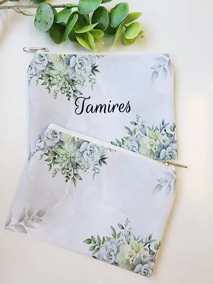 Kit 20 Necessaire Floral Casamento (slim)