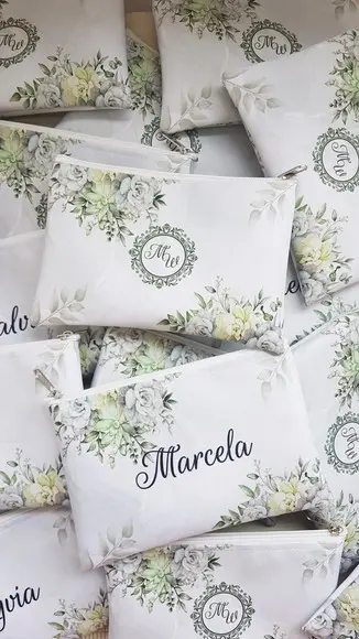 Kit 20 Necessaire Floral Casamento (slim)