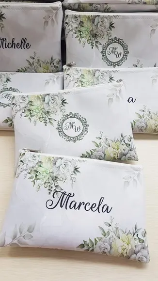 Kit 20 Necessaire Floral Casamento (slim)
