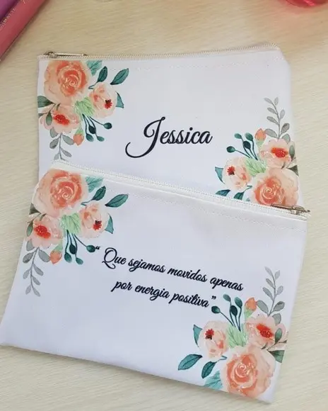 Kit 20 Necessaire Floral Casamento Slim