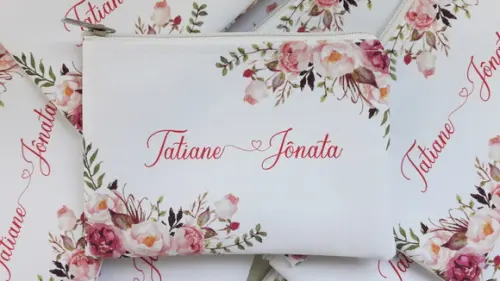 Kit 20 Necessaire Floral Casamento (slim)