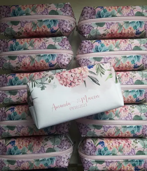 Kit Necessaire Madrinha Box Floral Rosa