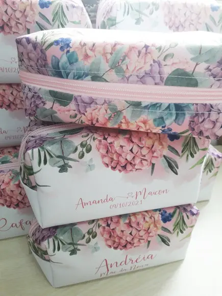 Kit Necessaire Madrinha Box Floral Rosa