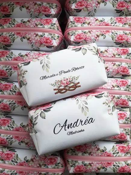 Kit Necessaire Madrinha Box Floral Rosa