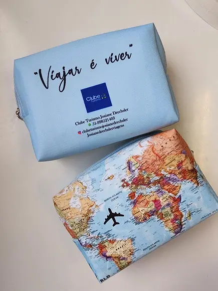 Necessaire Agencia de Viagens Box Caixinha Mapa Mundi
