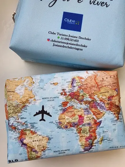 Necessaire Agencia de Viagens Box Caixinha Mapa Mundi