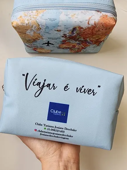Necessaire Agencia de Viagens Box Caixinha Mapa Mundi