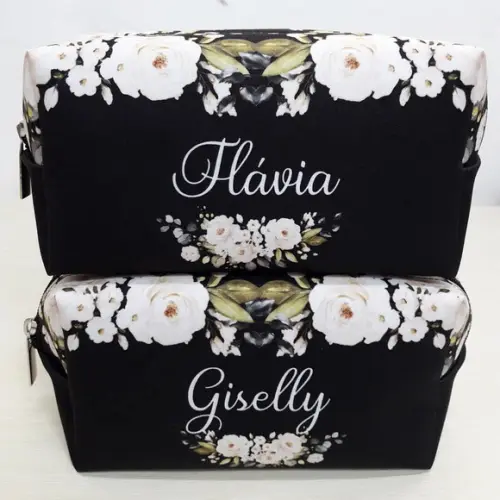 Necessaire Box Floral Preta