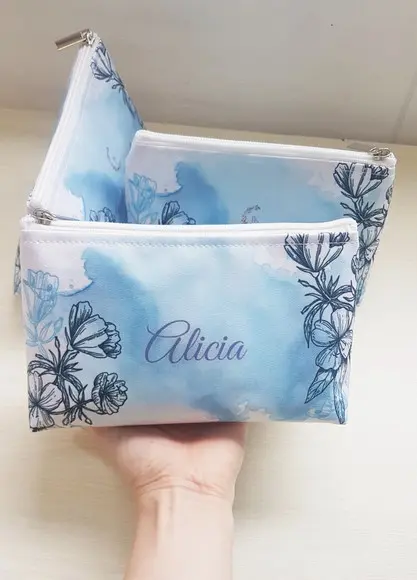 Necessaire Casamento AZUL modelo Trapézio