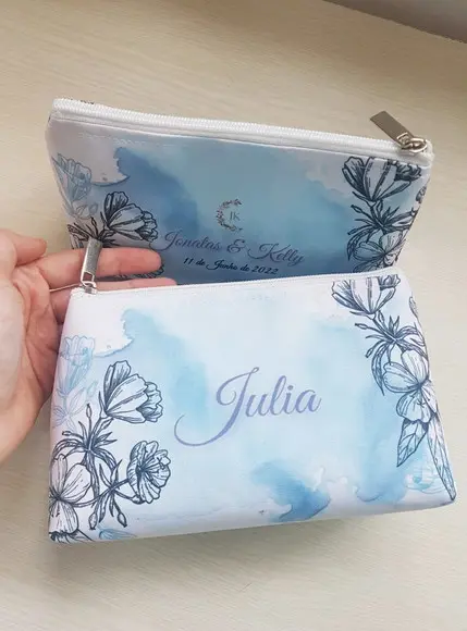 Necessaire Casamento AZUL modelo Trapézio