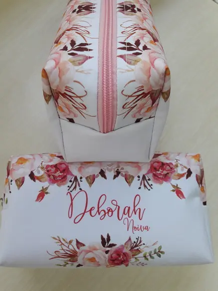 Necessaire Casamento Box Flores Rosa